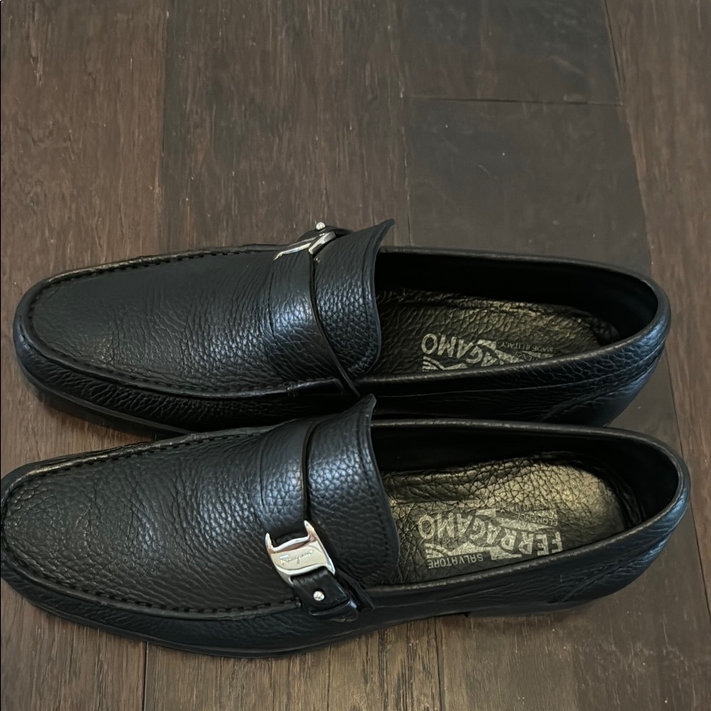 Salvatore Ferragamo Black Leather Loafers